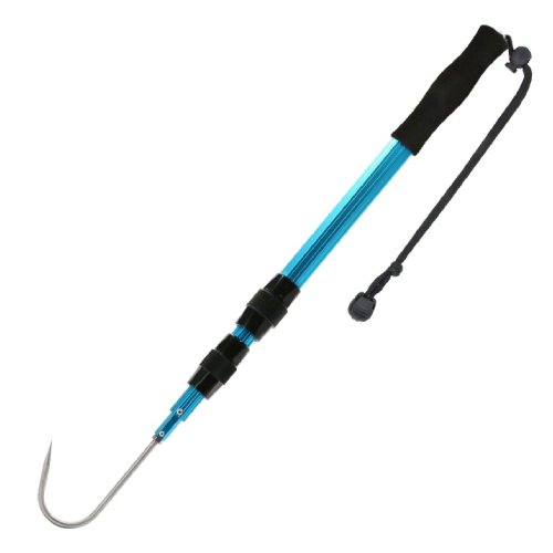 SANLIKE Fishing Gaff,Telescopic Fish Gaff with Stainless Spear Gaff Hook of Saltwater Offshore Ice Tool, Aluminium Pole and Soft EVA Handle